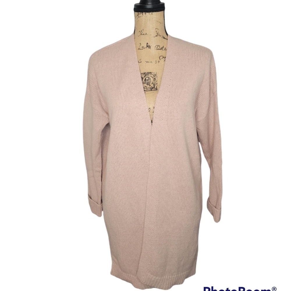 Loft Women's Soft Pink Long Cardigan Sweater Size Medium